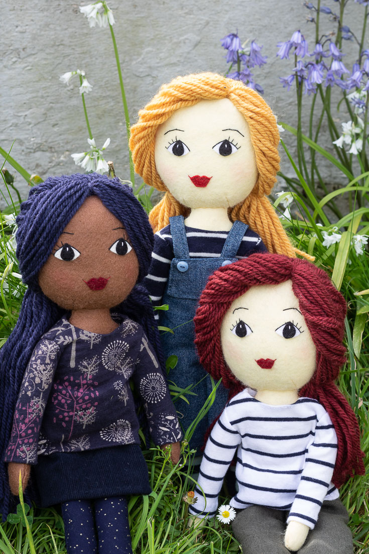 Tilly dolls with yarn hair