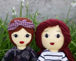 Tilly dolls with felt or yarn hair