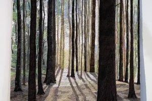 Sunlight through trees textile art