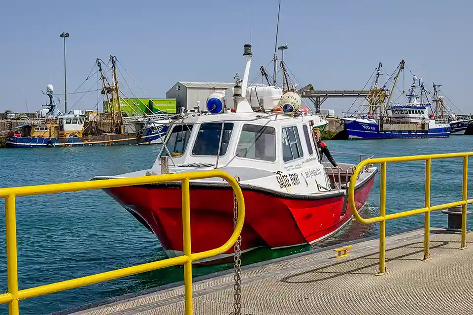 Saltee Island Ferry moored at Kilmore Quay, Co Wexford, Ireland