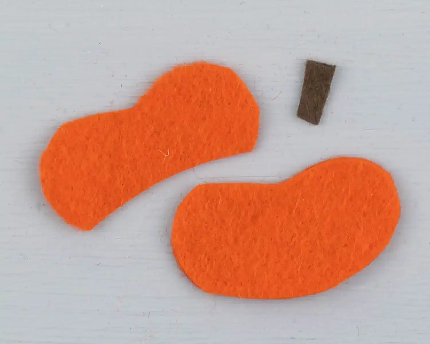 The pumpkin hat pieces cut out